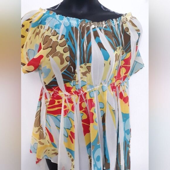 Esmeralda Fashions asymmetrical blouse/ mini dress - Picture 2 of 5